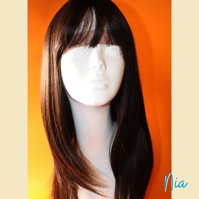 Nia - 20', Straight, Synthetic Wig - Dark Brown