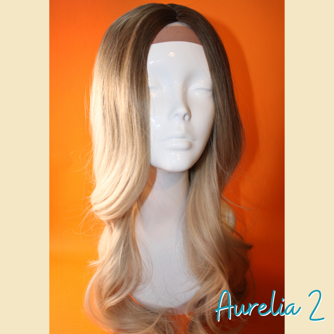 Aurelia 2 - 26' Loose Wave Synthetic Wig - Blonde with Ash Brown Roots