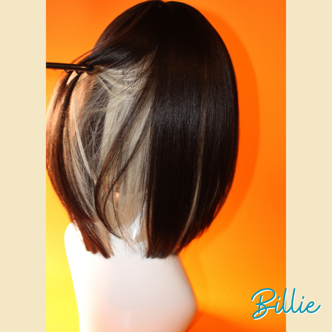 Billie - 13', Straight Synthetic Wig - Dark Brown with Blonde Underneath