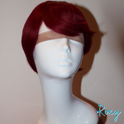 Roxy - 9', Straight, Human Hair Wig - Burgundy