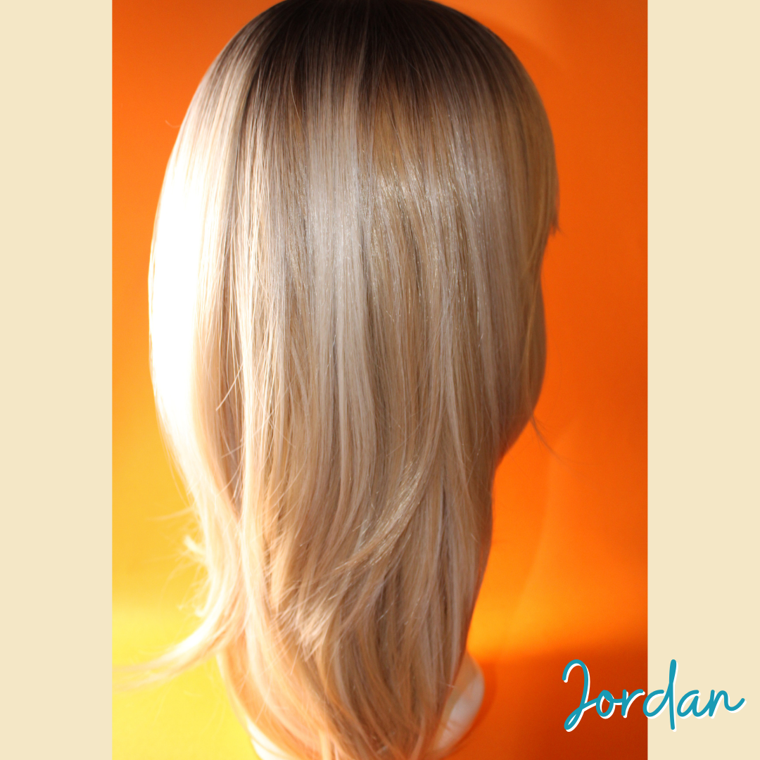 Jordan - 19' Straight Layered Synthetic Wig - Blonde with Brown Roots