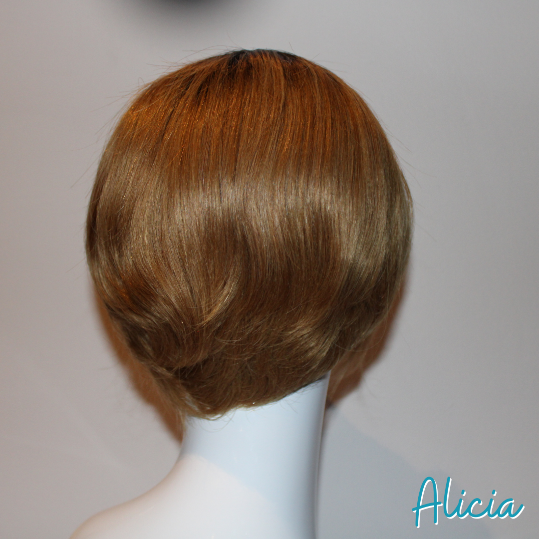 Alicia - 9', Straight, Human Hair Wig - 1B/27