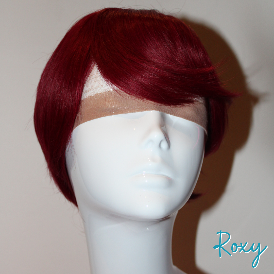 Roxy - 9', Straight, Human Hair Wig - Burgundy