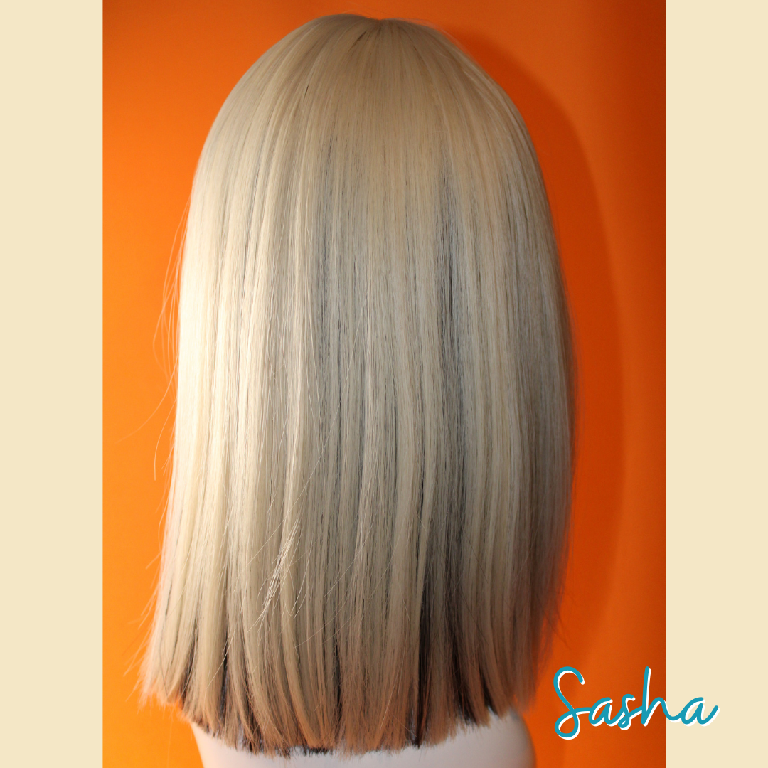 Sasha - 14', Straight, Synthetic Wig - Blonde with Black Underneath