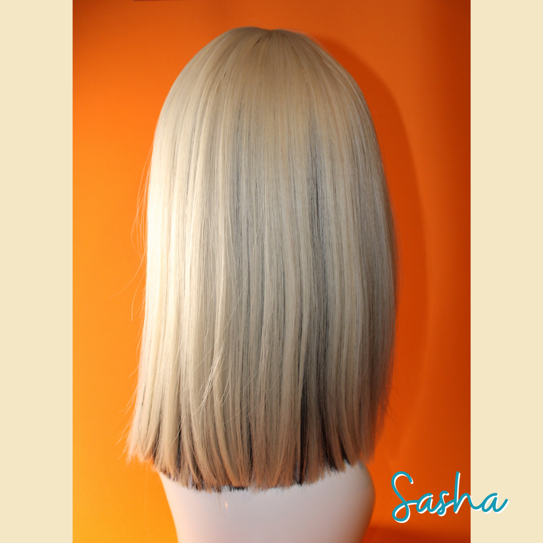 Sasha - 14', Straight, Synthetic Wig - Blonde with Black Underneath