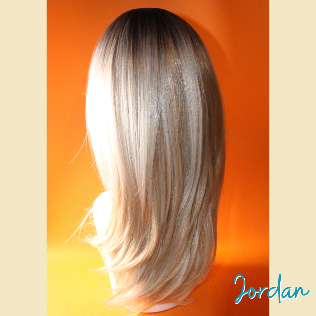 Jordan - 19' Straight Layered Synthetic Wig - Blonde with Brown Roots