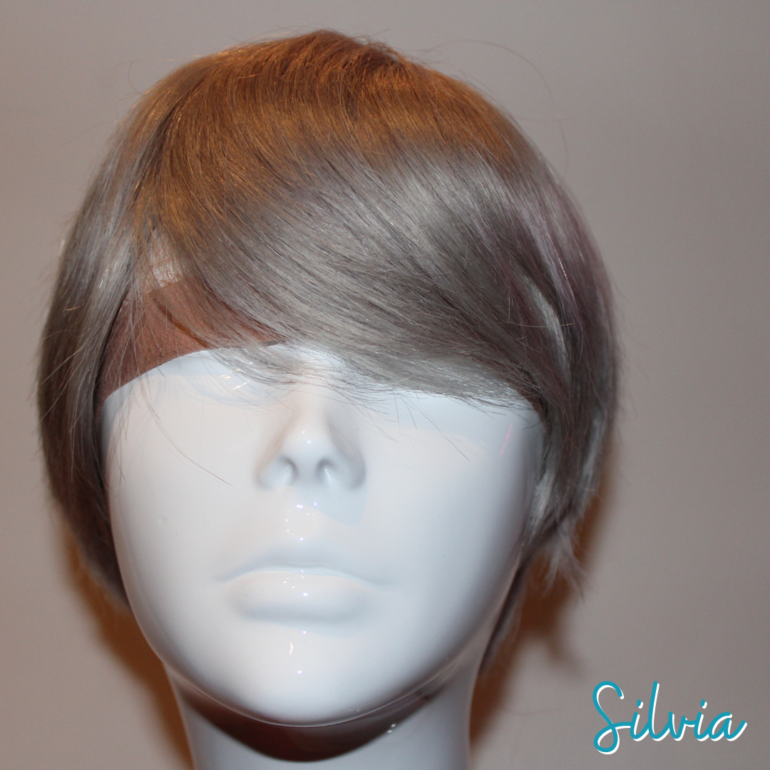 Silvia - 9', Straight, Human Hair Wig - Silver