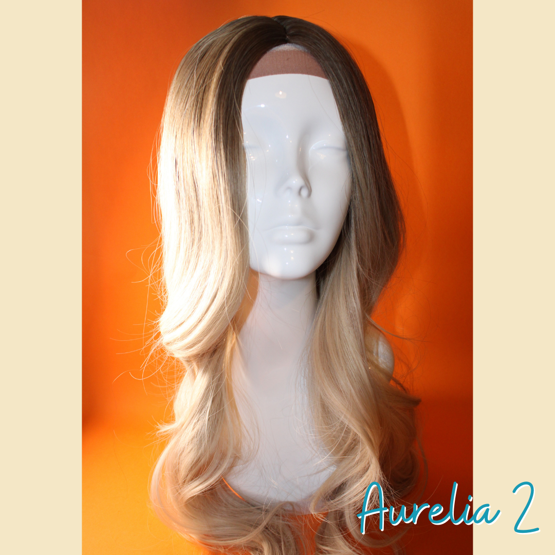 Aurelia 2 - 26' Loose Wave Synthetic Wig - Blonde with Ash Brown Roots