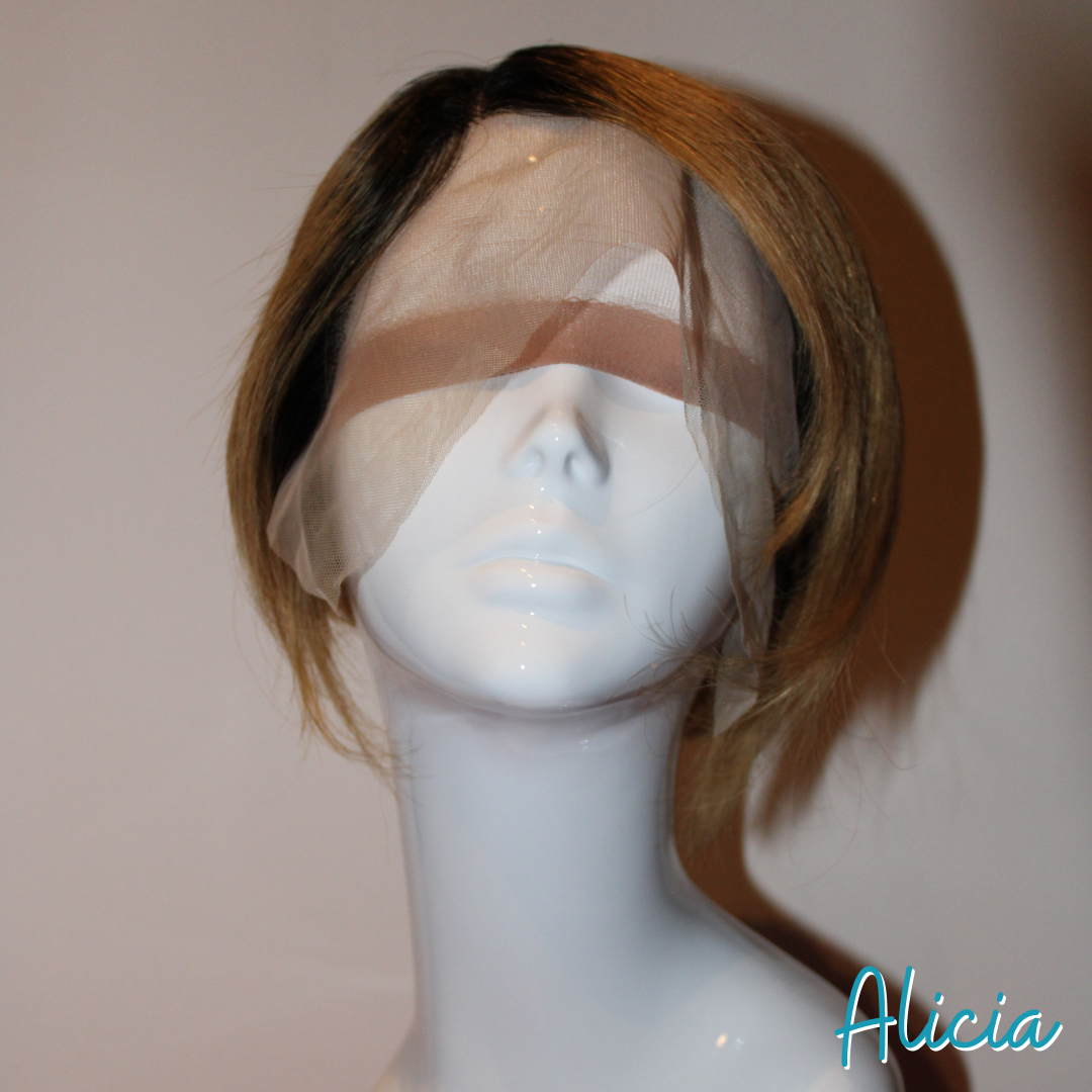 Alicia - 9', Straight, Human Hair Wig - 1B/27