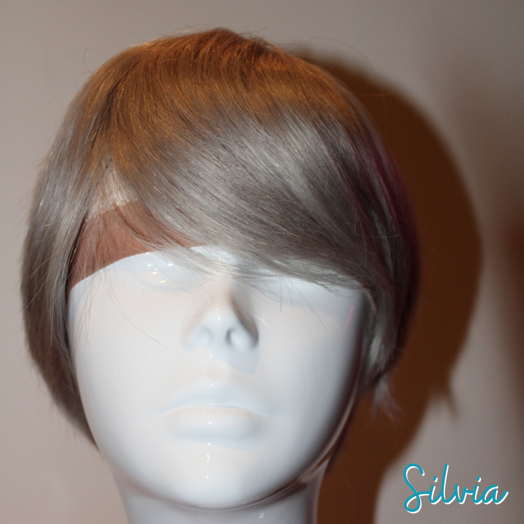 Silvia - 9', Straight, Human Hair Wig - Silver