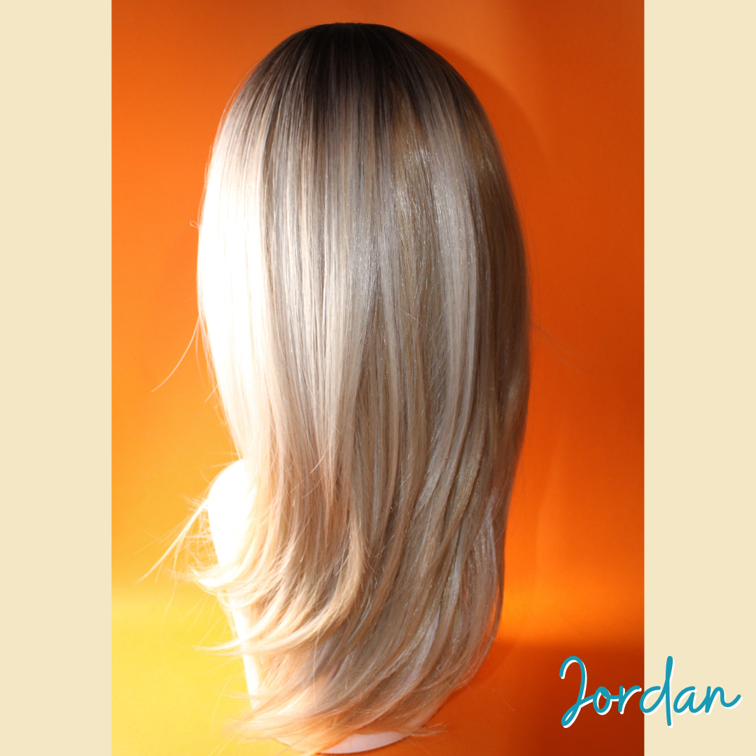 Jordan - 19' Straight Layered Synthetic Wig - Blonde with Brown Roots