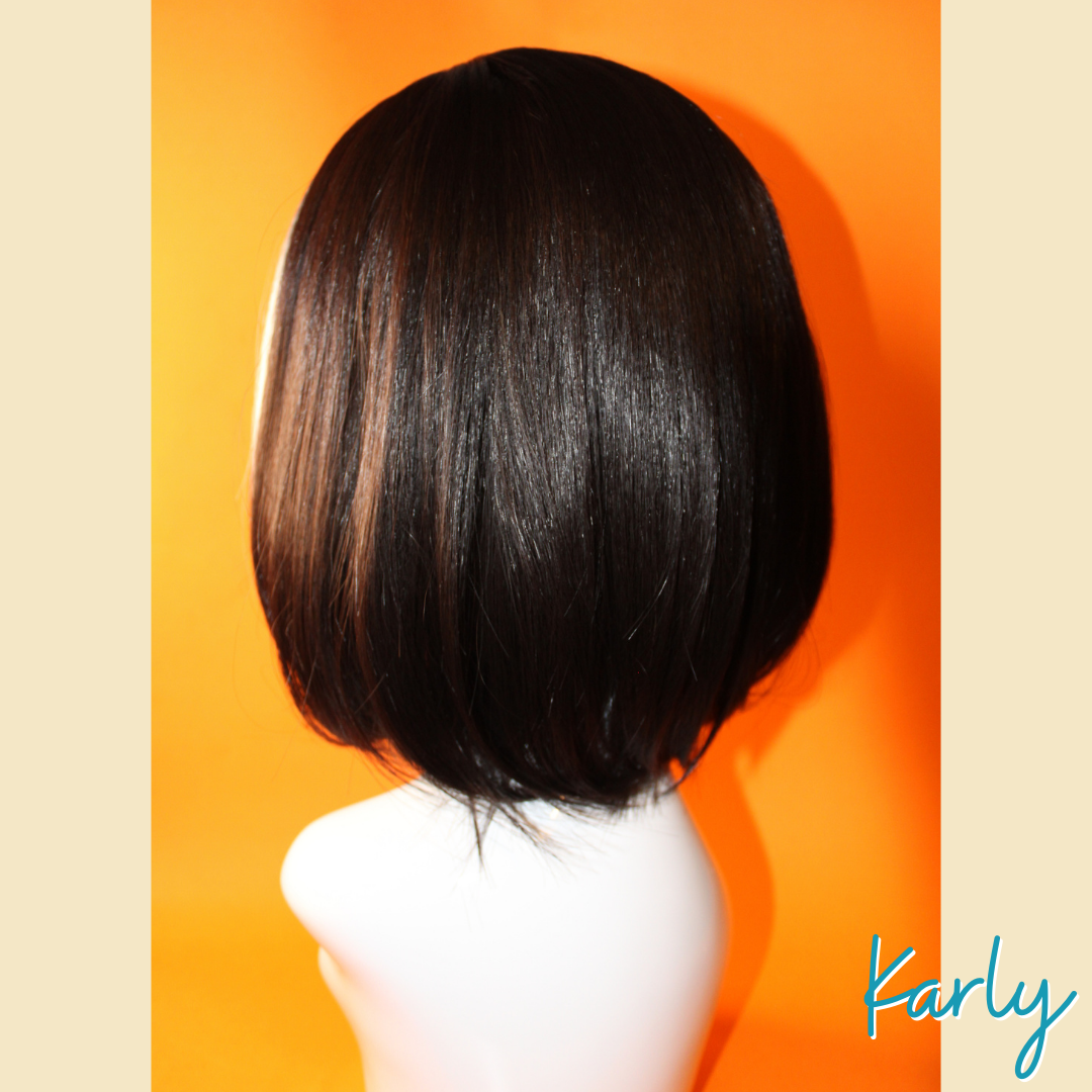 Karly - 13', Straight Synthetic Wig - Black & White