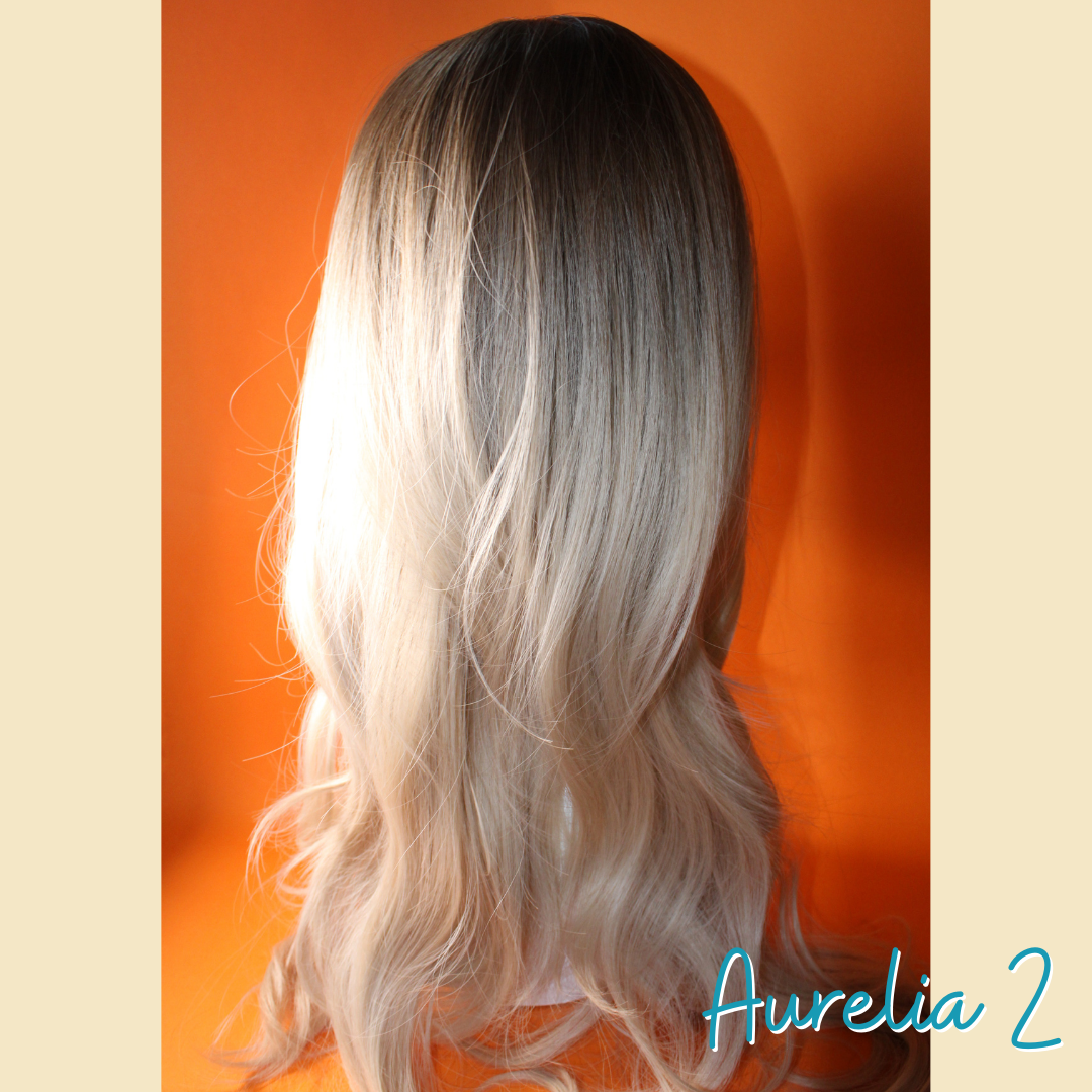 Aurelia 2 - 26' Loose Wave Synthetic Wig - Blonde with Ash Brown Roots