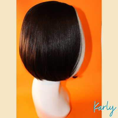 Karly - 13', Straight Synthetic Wig - Black & White