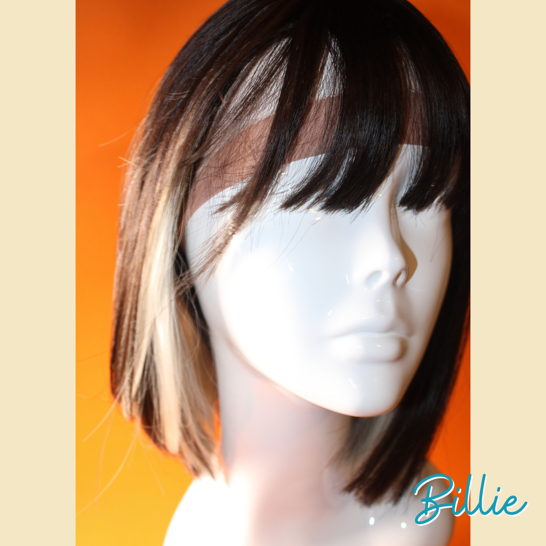 Billie - 13', Straight Synthetic Wig - Dark Brown with Blonde Underneath