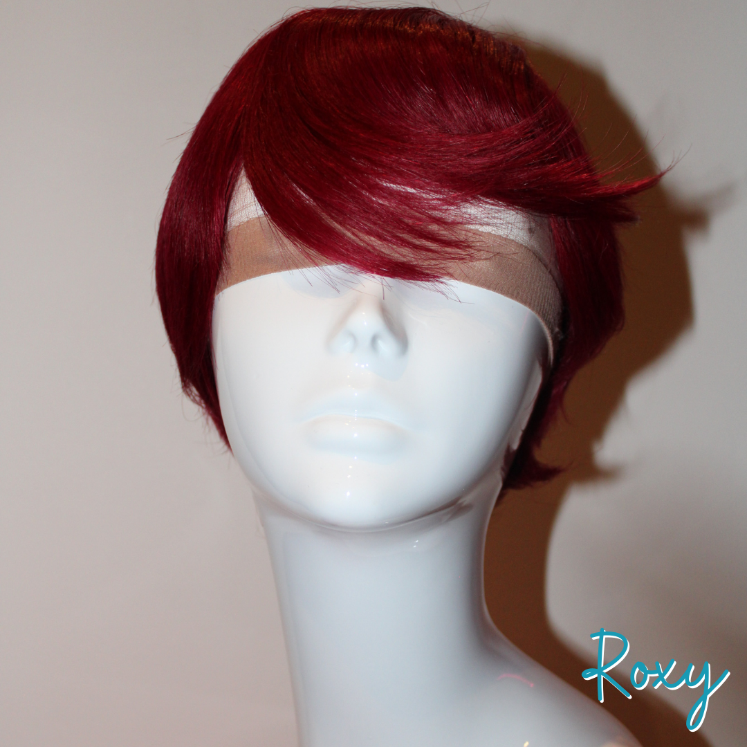 Roxy - 9', Straight, Human Hair Wig - Burgundy