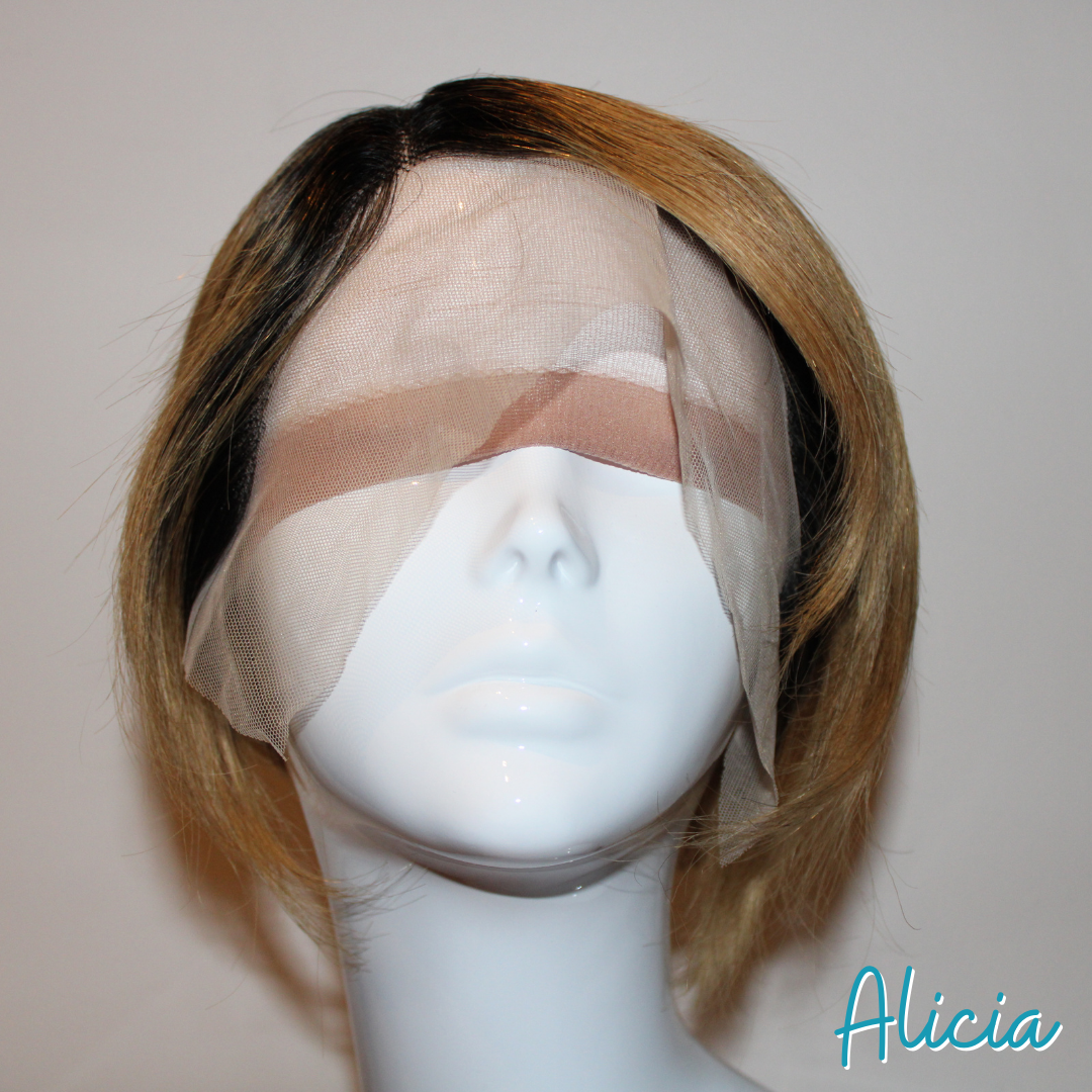 Alicia - 9', Straight, Human Hair Wig - 1B/27
