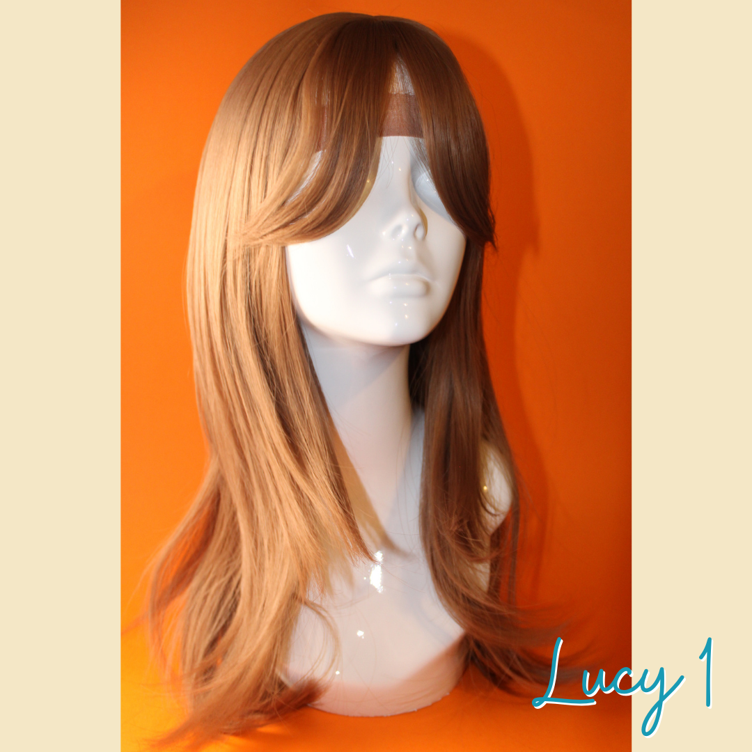 Lucy 1 - 23', Straight Layered, Synthetic Wig - Strawberry Blonde