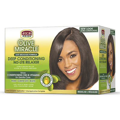 African Pride Olive Miracle Deep Conditioning No-Lye Relaxer - Regular