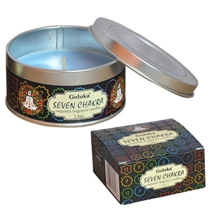 Goloka Soya Wax Candle Tin - Seven Chakra 8cm