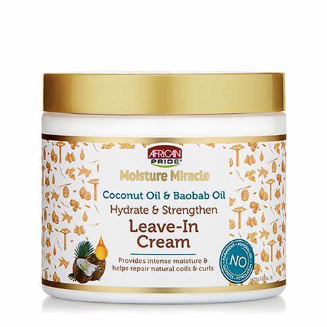 African Pride Moisture Miracle Coconut Oil & Baobab Oil Leave-in Cream 15oz