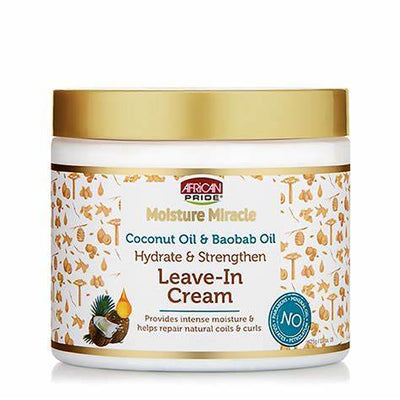 African Pride Moisture Miracle Coconut Oil & Baobab Oil Leave-in Cream 15oz