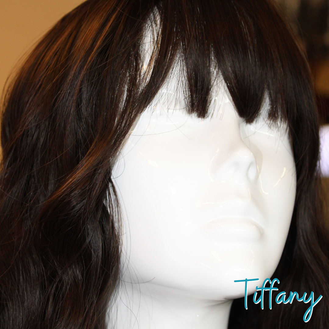Tiffany - 19', Wavy, Synthetic Wig - Dark Brown