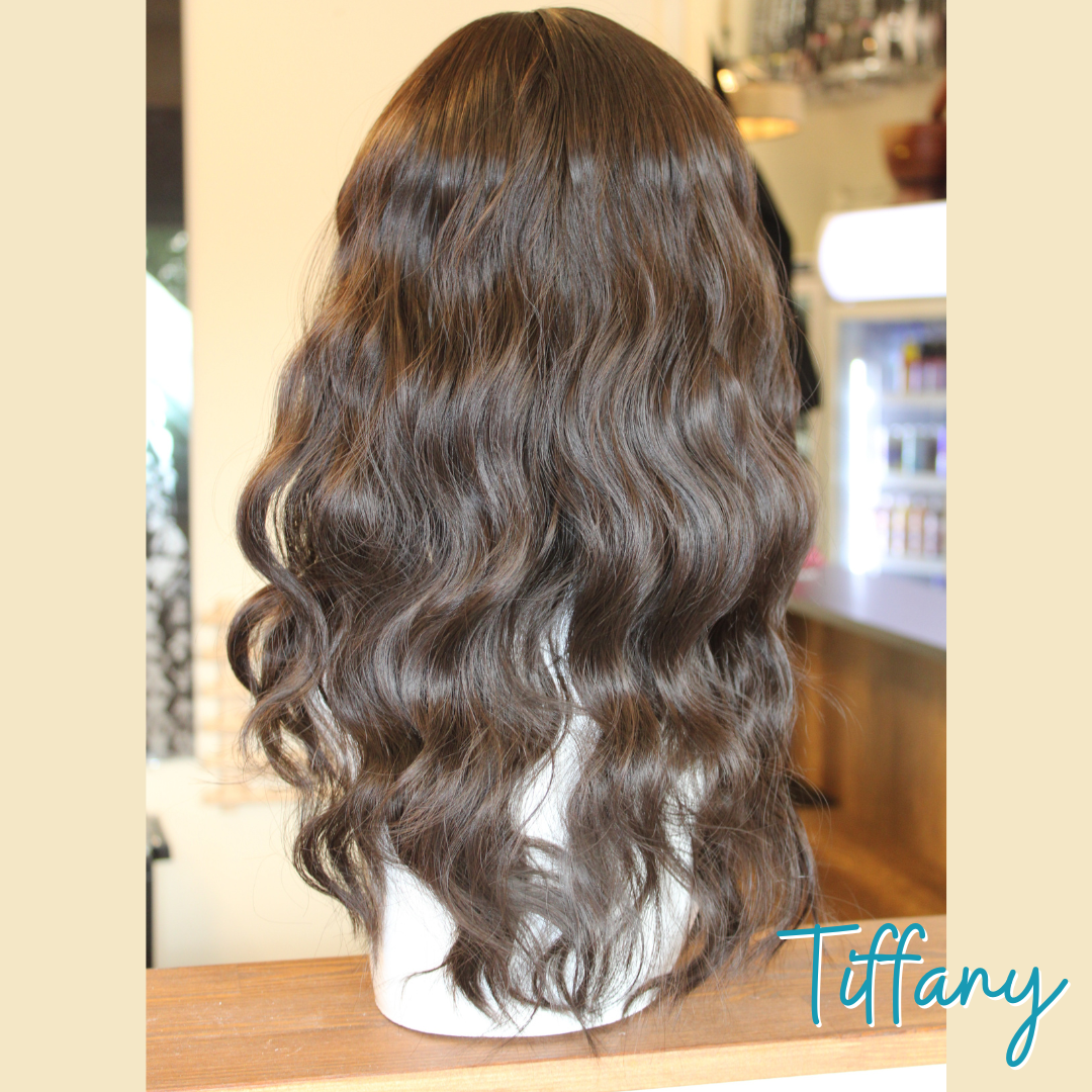 Tiffany - 19', Wavy, Synthetic Wig - Dark Brown