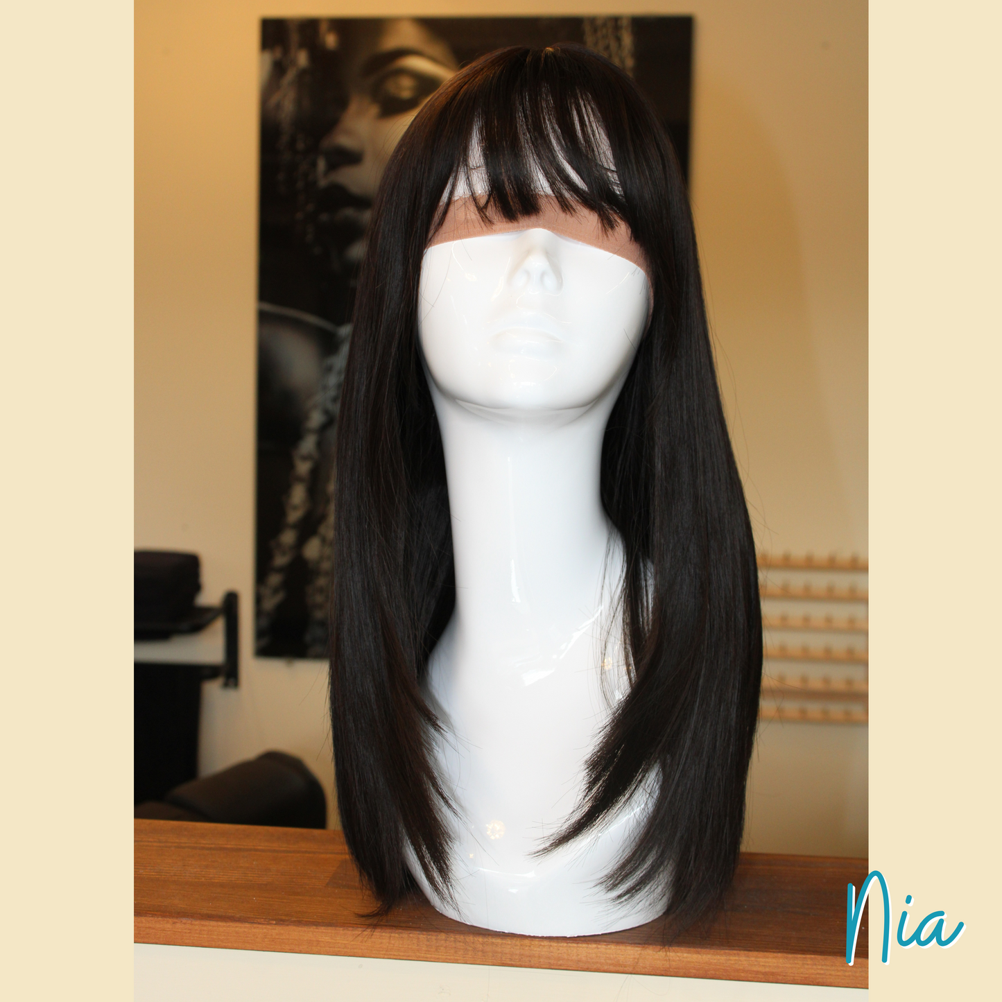 Nia - 20', Straight, Synthetic Wig - Dark Brown