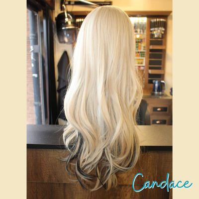 Candace - 24', Straight Natural Wave, Synthetic Wig - Blonde Highlights/1 Black