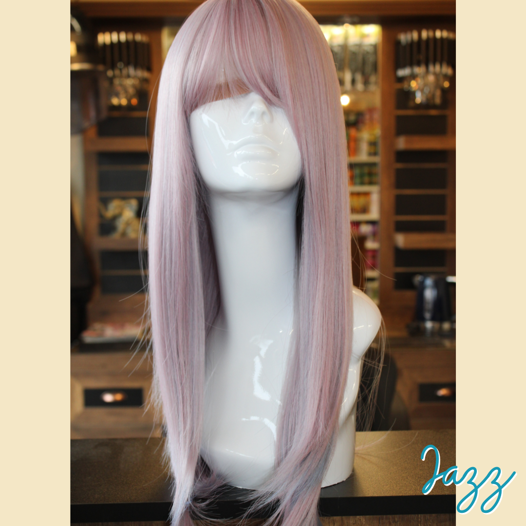 Jazz - 21', Straight, Synthetic Wig - Blue Pink