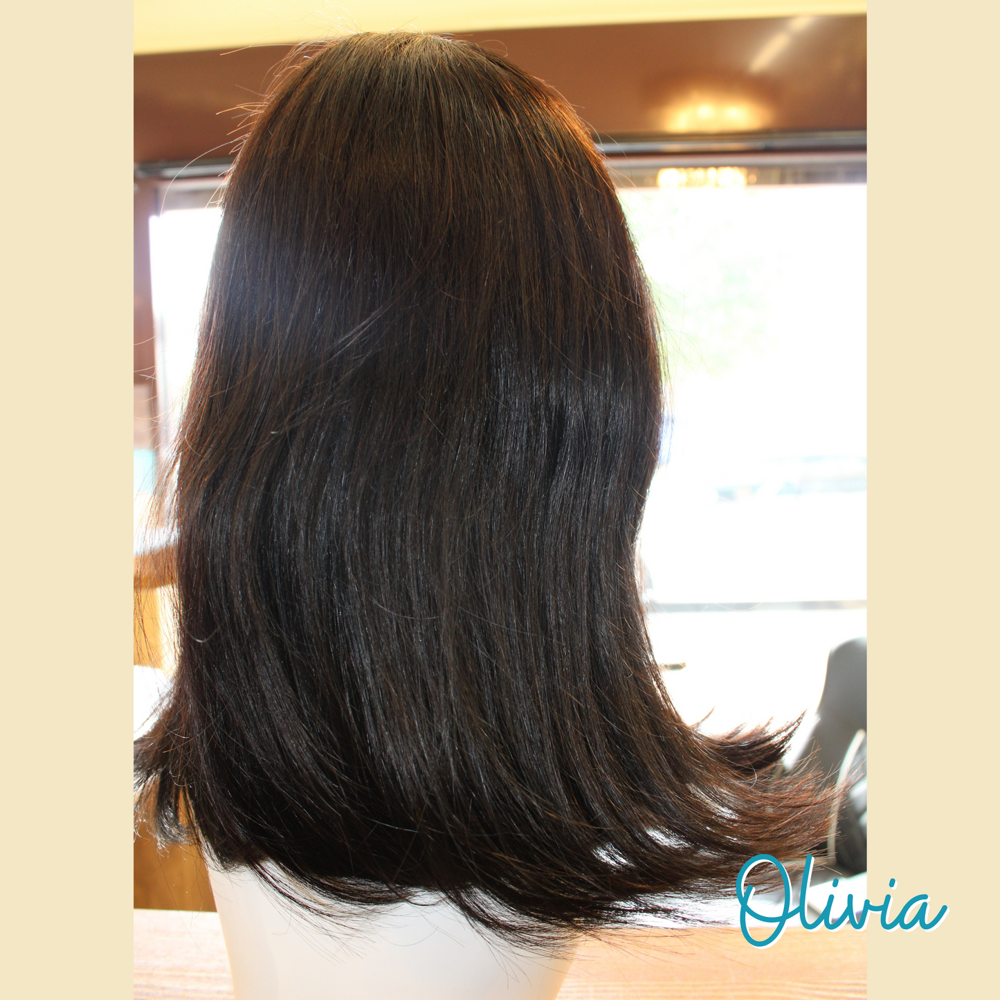 Olivia - 14', 4x4 Closure, Straight, Human Hair Wig - Natural