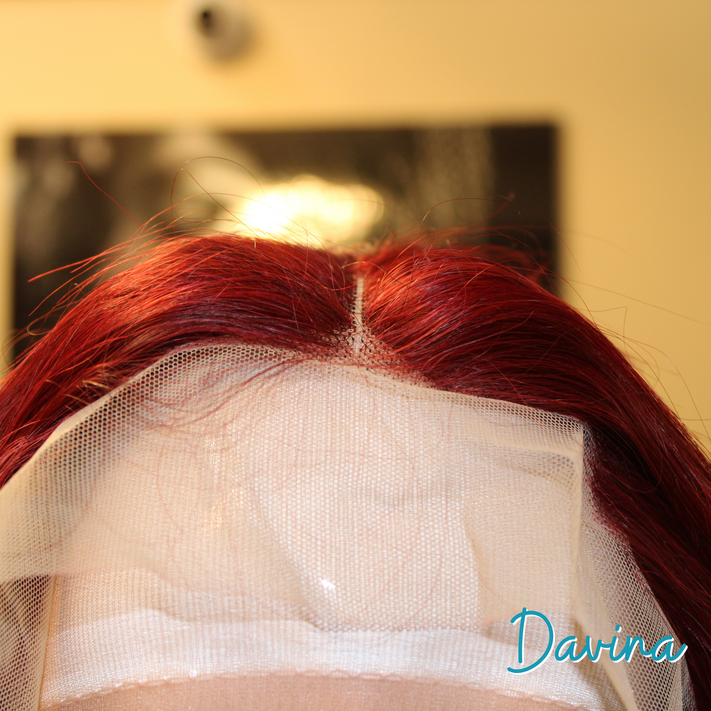 Davina - 16", 13x4 Closure, Straight, Remy Human Hair Wig - Burgundy