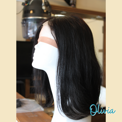 Olivia - 14', 4x4 Closure, Straight, Human Hair Wig - Natural