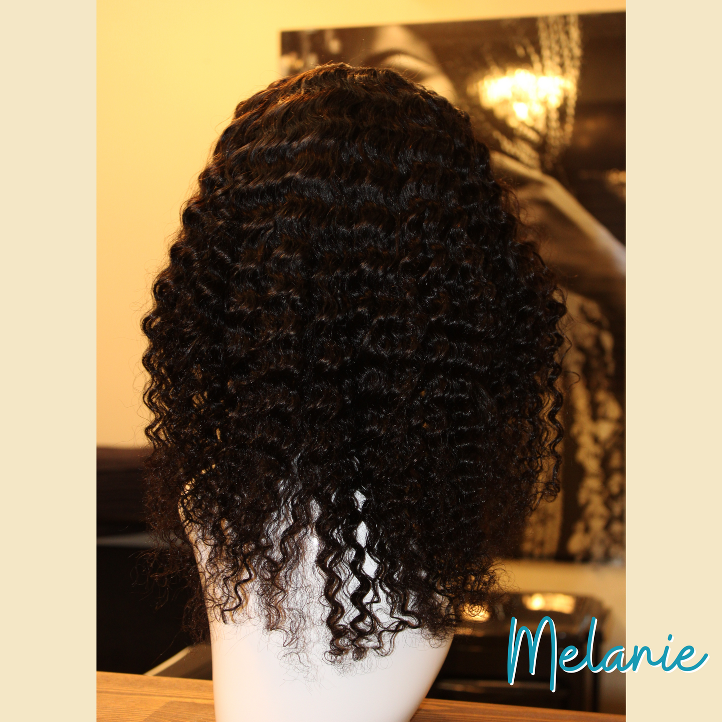 Melanie - 16', 13x4 Closure, Curly, Remy Human Hair Wig - Natural
