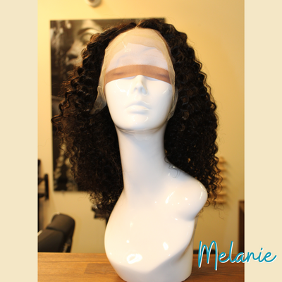 Melanie - 16', 13x4 Closure, Curly, Remy Human Hair Wig - Natural