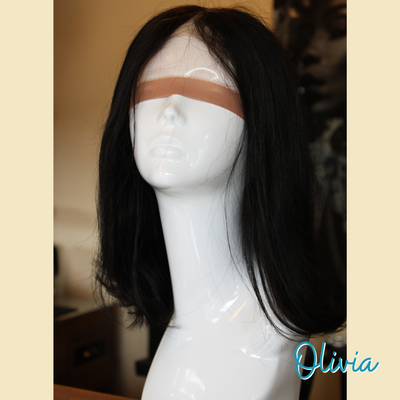 Olivia - 14', 4x4 Closure, Straight, Human Hair Wig - Natural