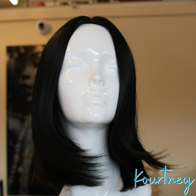 Kourtney - 14', Straight, Glueless Synthetic Wig - Black