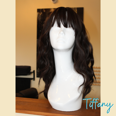 Tiffany - 19', Wavy, Synthetic Wig - Dark Brown