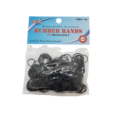 Eden Collection 300 Black Rubber Bands