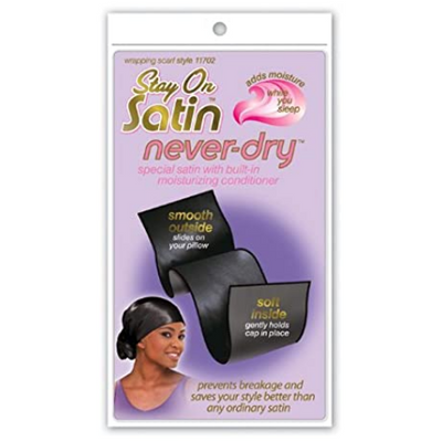 Satin Sleeping Wrapping Head Scarf - Black 11702