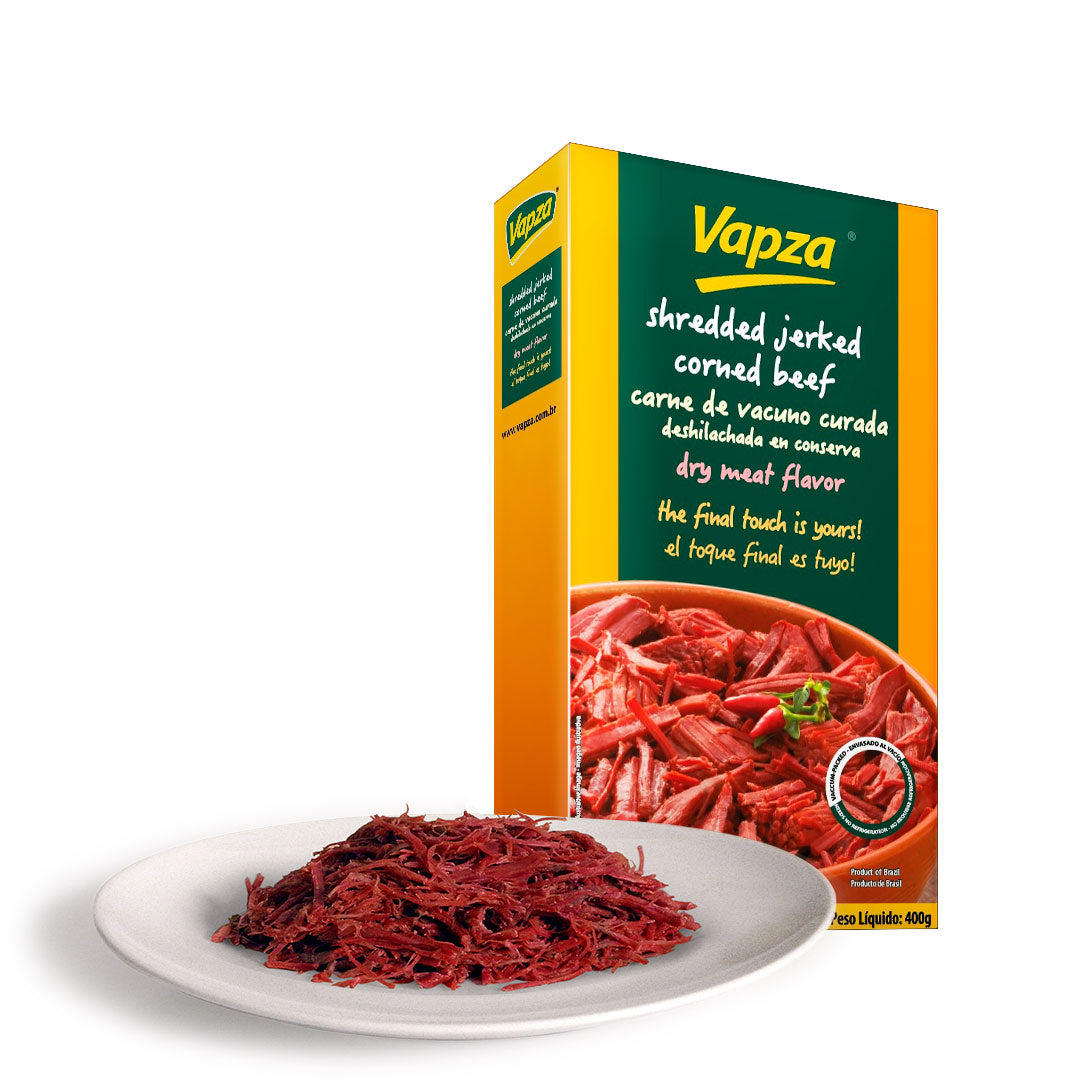 Vapza Shredded Jerked Corned Beef Carne Bovina Curade Desfiada 400g