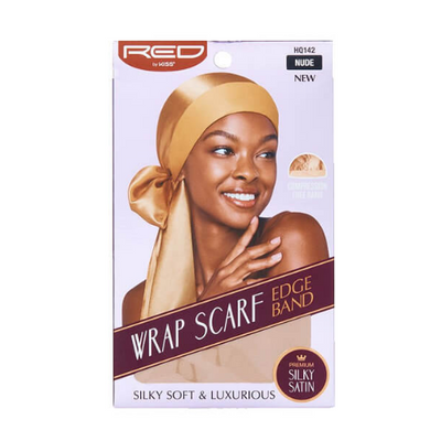 Red By Kiss Wrap Scarf Edge Band Nude