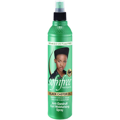 SofNFree Black Castor Oil Anti-Dandruff Curl Moisturising Spray 350ml