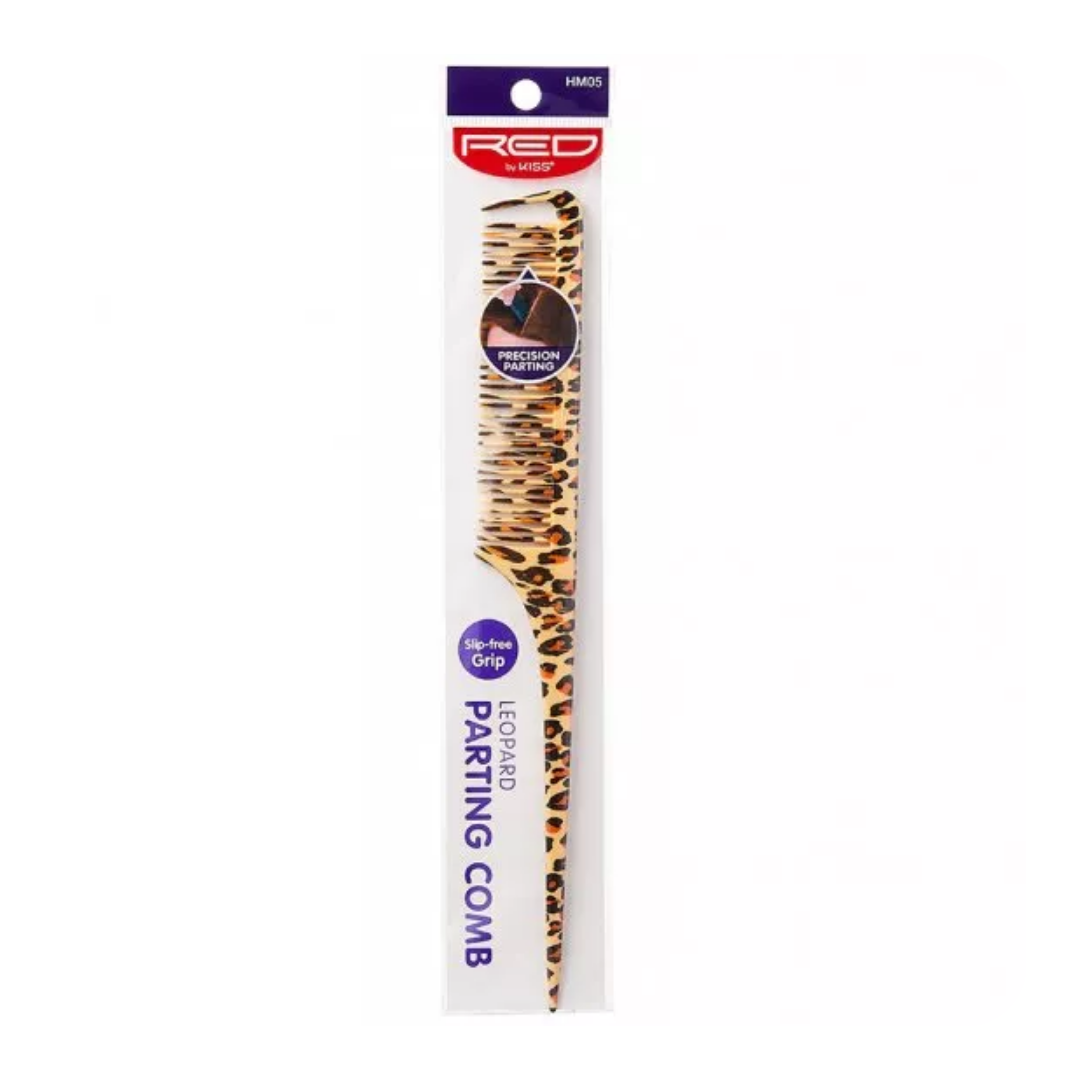Red by Kiss Leopard Parting Rat Tail Comb