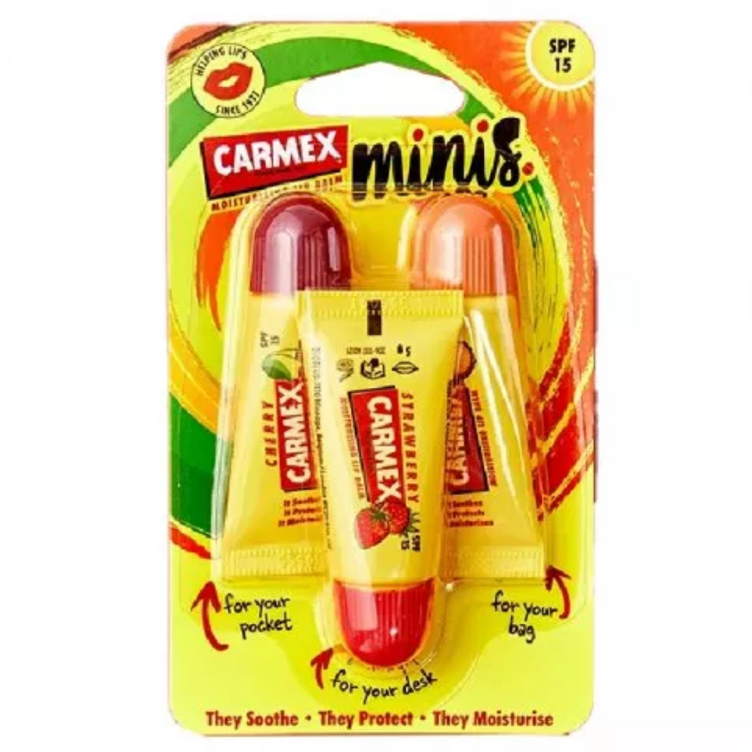 Carmex Lip Balm Minis Assorted Flavour 3 Pack Riley s