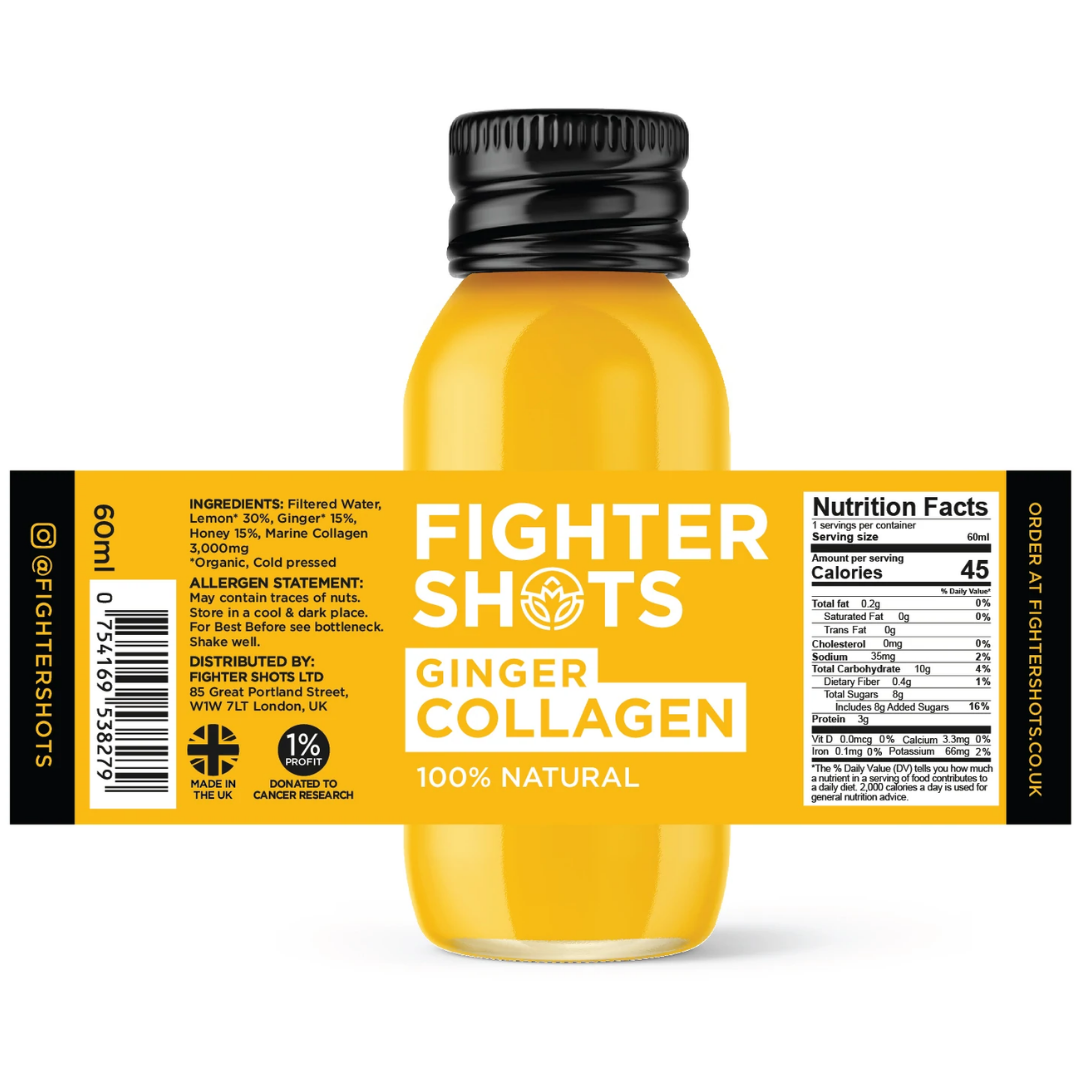 Fighter Shots - Ginger & Marine Collagen 3000mg 60ml