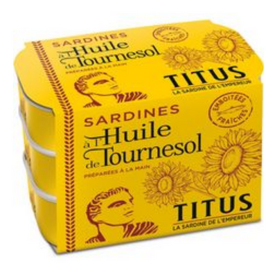 Sardines a l'Huile de Tournesol Titus (3 x 125g)