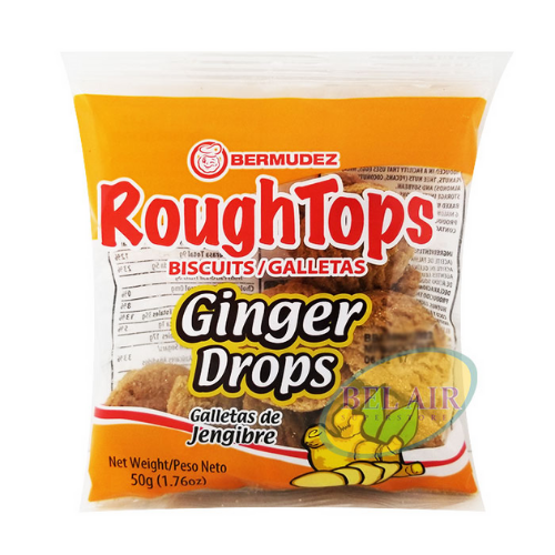 Bermudez Rough Tops Ginger Drops 50g