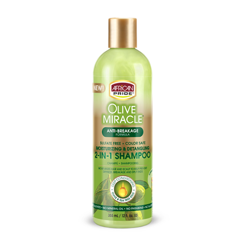 African Pride Olive Miracle 2 in 1 Shampoo & Conditioner 12oz